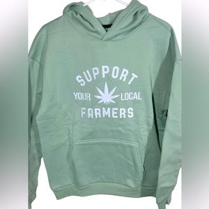 {NEW} Men's Hooded Leaf Print Hooded Sweater S Green